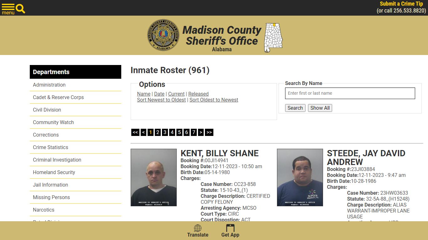 Inmate Roster - Madison County Sheriff's Office